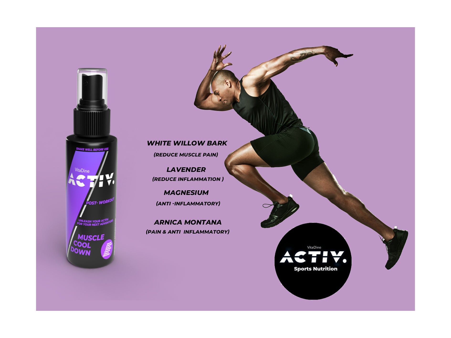 VitaDine ACTIV. Post-workout Muscle Cool Down Spray