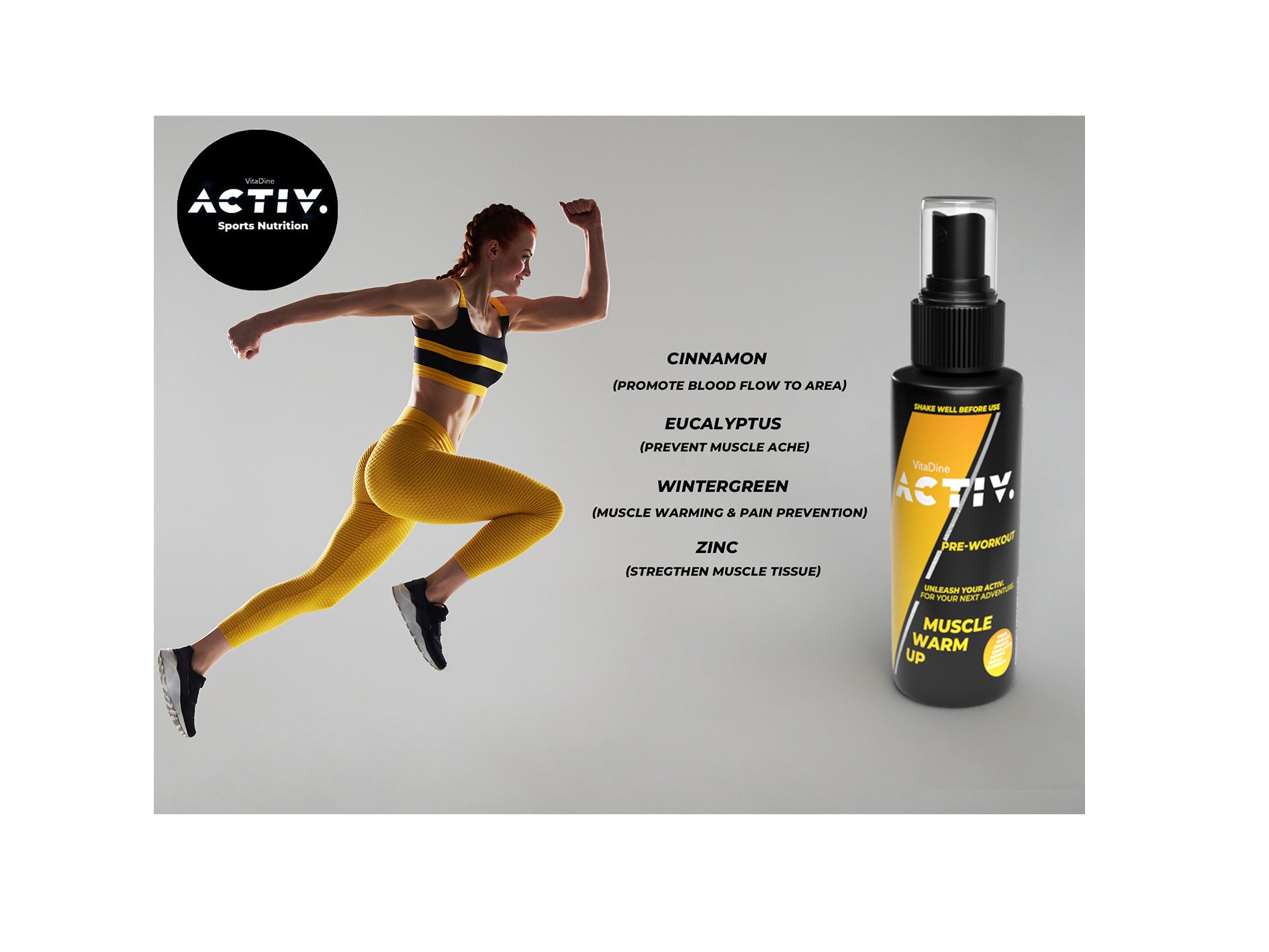 VitaDIne ACTIV. Pre-workout Muscle Warm-up spray Lifestyle